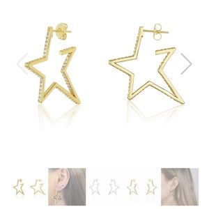 Melinda Maria 2” Caroline pave star earrings